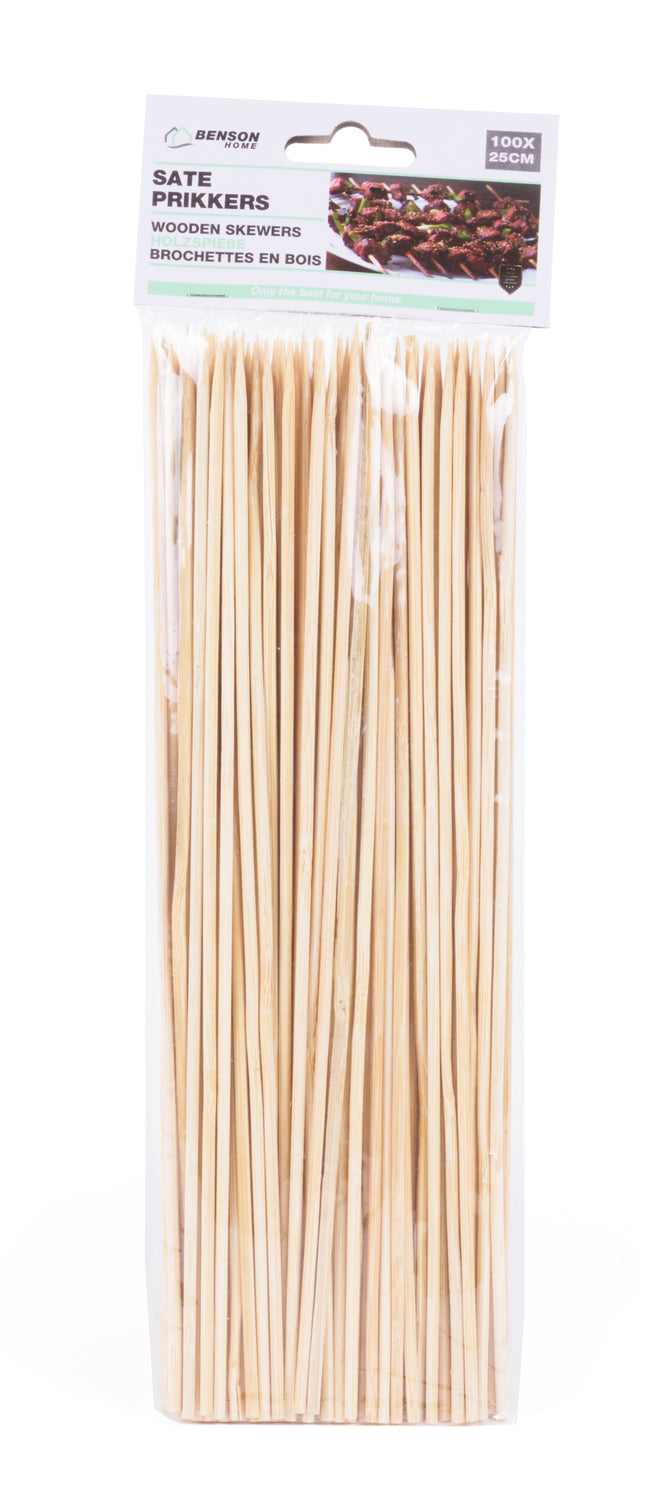 Sate prikkers 100 dlg 25 cm – Lengte 25 cm, Aantal 100 stuks