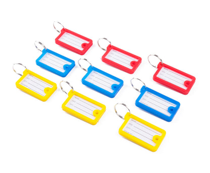 9-delige Rechthoekige Sleutellabel Set met Ophangfunctie 4,5x2,5 cm