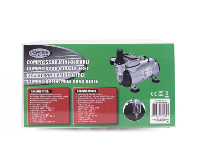 Mini Olievrije Compressor 12V, Ideaal voor Airbrush Projecten