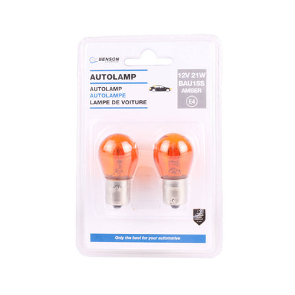 Autolamp 12V 21W BAU15s Amber E4 - Ideaal voor Knipperlichten