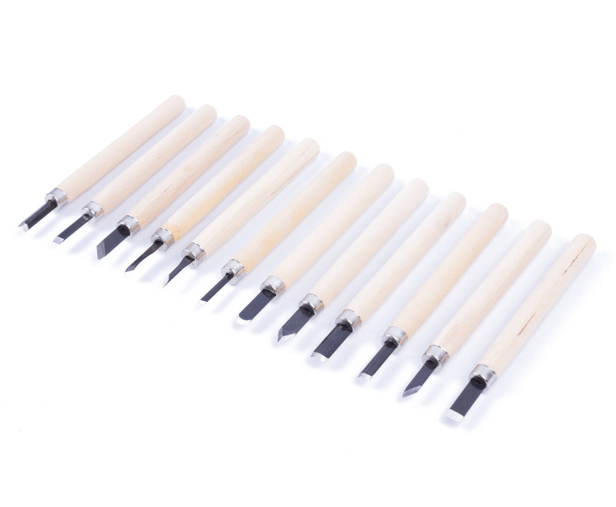 Gutsset 12 dlg: Voor hout, leer & stempels, 132mm lang, Ø12mm handvat