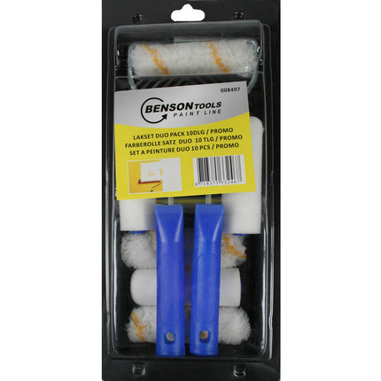 Lakset 10-dlg: 3x4" Acryl & HD Rollen, Beugels, Verfbakken