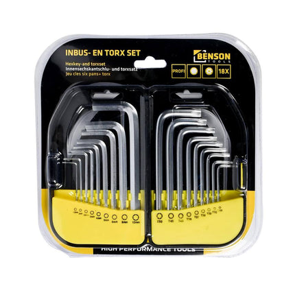 18-delige Inbus + Torx Set in Profi Box, ideaal voor auto-onderhoud