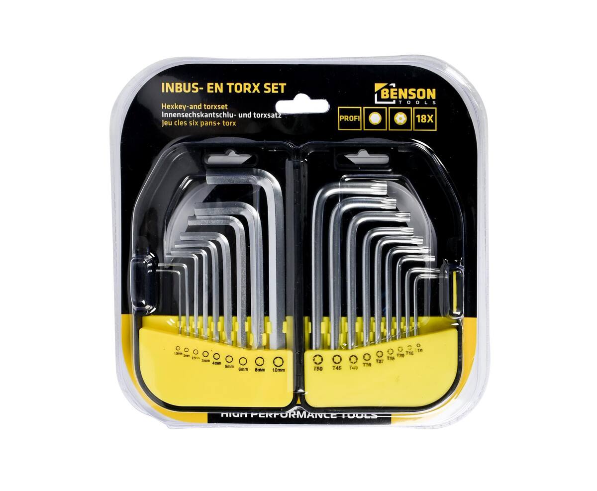 18-delige Inbus + Torx Set in Profi Box, ideaal voor auto-onderhoud
