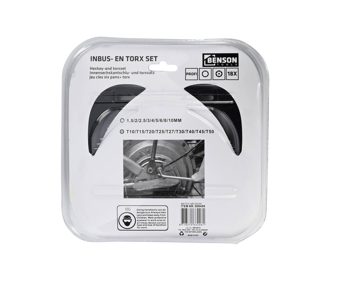 18-delige Inbus + Torx Set in Profi Box, ideaal voor auto-onderhoud