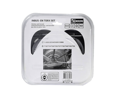 18-delige Inbus + Torx Set in Profi Box, ideaal voor auto-onderhoud
