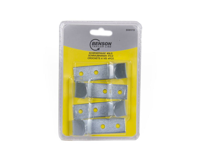 Touwhaak 4 dlg - 7cm Metaal, Binnen/Buiten, Voor Spanrubbers & Touw