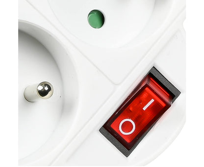 Stopcontact A-pin 16A + Schakelaar, 3680W, Duo Wit voor FR/BE