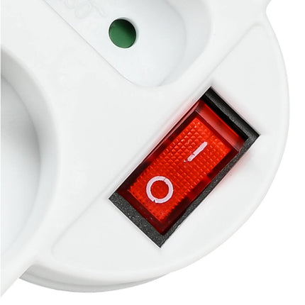 3-Weg Stopcontact 3680W A-pin, Schakelaar, voor FR/BE Apparaten