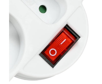 3-Weg Stopcontact 3680W A-pin, Schakelaar, voor FR/BE Apparaten