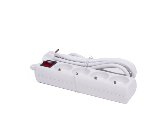 Stekkerdoos 4-voudig, Schakelaar, 3m Kabel, FR/BE, 3680W