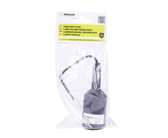 Zwarte E27 Verhuisfitting - Ideaal voor Snelle Verbouw- of Verhuisverlichting