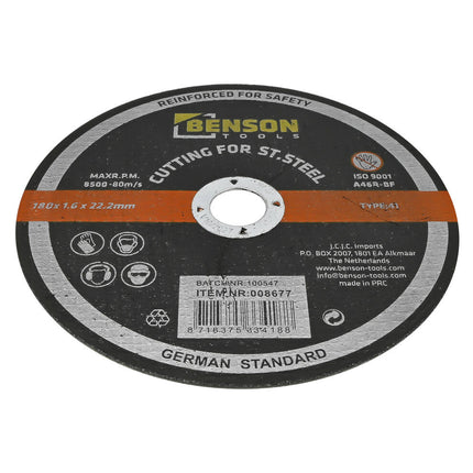 Doorslijpschijf RVS ø180x1.6x22.2mm voor Metaalbewerking