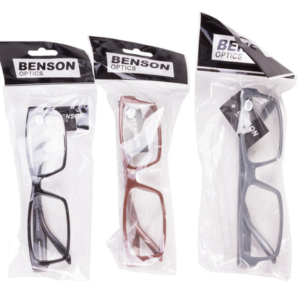 Leesbril manchester mix – Kleuren zwart, bruin, grijs, Afwerking glanzend, 146 mm