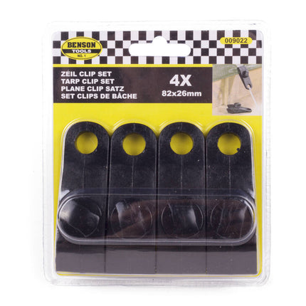 Zeilclip Set 4 dlg Profi - 82x26mm, kunststof, waterdicht, ideaal zeilen