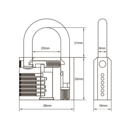 Hangslot 38 mm: Geharde Stalen Beugel, Messing Behuizing, 3 Sleutels