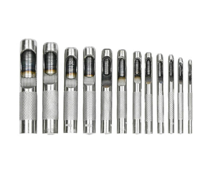 12-delige Holpijpset Jumbo: Cr-V staal, maten 2,5-16mm, ideaal voor leer.