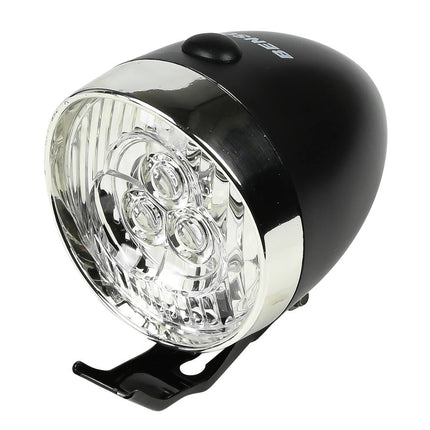 Fietskoplamp 3 LED Zwart, Voorvorkmontage, 3x AAA, Stijlvolle Verlichting