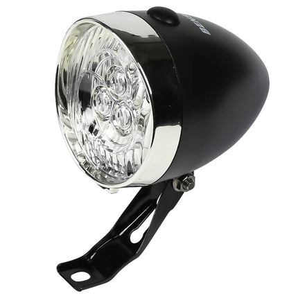 Fietskoplamp 3 LED Zwart, Voorvorkmontage, 3x AAA, Stijlvolle Verlichting