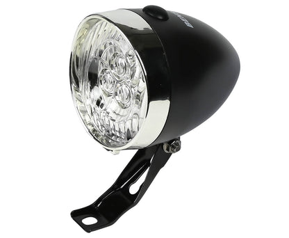 Fietskoplamp 3 LED Zwart, Voorvorkmontage, 3x AAA, Stijlvolle Verlichting