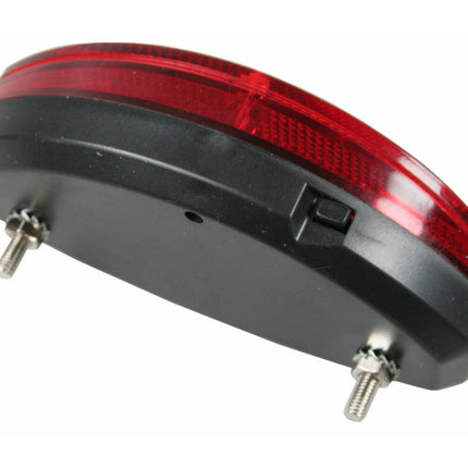 Staartreflector 3 LED's, 1000m zicht, AA-batterijen, 80/50mm montage
