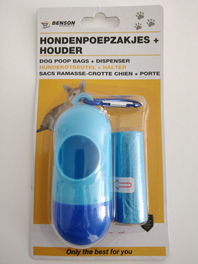 Hondenpoepzakjes + houder mix – Aantal zakjes 15 st, Materiaal kunststof + HDPE