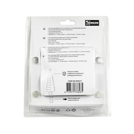 3-delige HSS Tita Stappenboorset 4-32mm, ideaal voor metaalbewerking