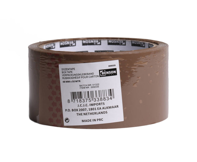 Bruine Dozentape 48mm x 50m, Sterk Hechtend voor Verhuisdozen