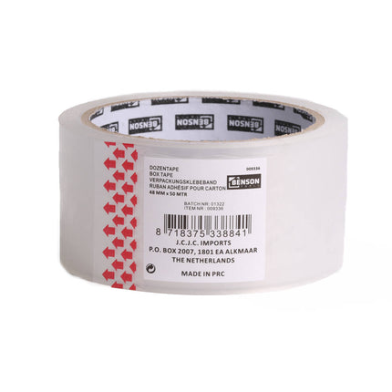 Dozentape Transparant 50m x 48mm voor Verhuisdozen en Pakketten