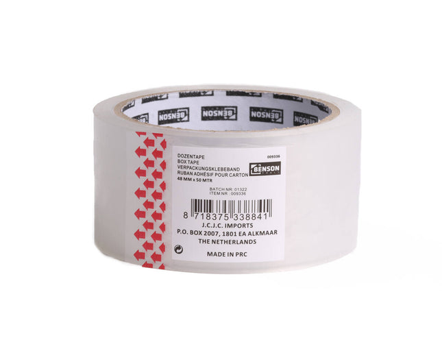 Dozentape Transparant 50m x 48mm voor Verhuisdozen en Pakketten