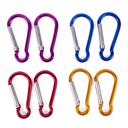 Karabijnhakenset 8-delig, 4x45mm, ideaal voor klimmen en kamperen.
