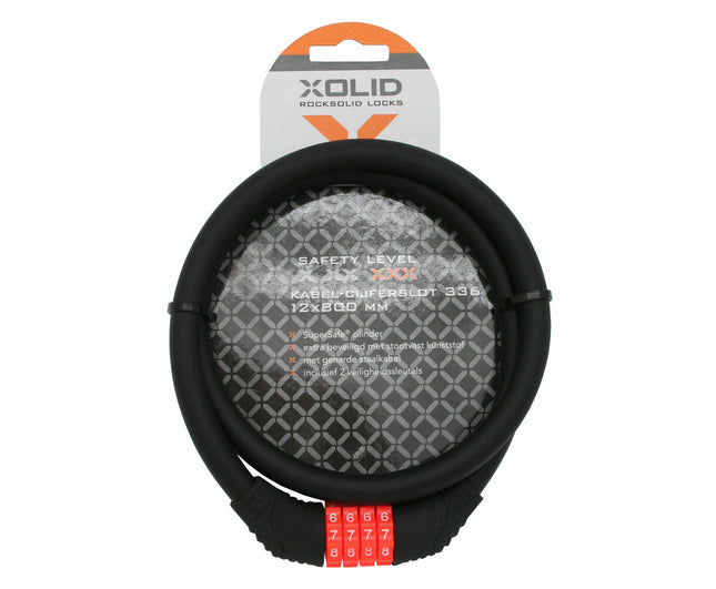 Cijferslot Kabel 12x800 mm, Veilig Fiets- en Scooterbeveiliging