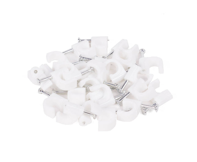 Snoerclips 7 mm, 25 stuks - Voor Veilig Kabelbeheer Thuis/Kantoor