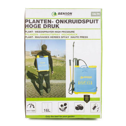 16L Hoge Druk Rug-Onkruidspuit voor Grote Tuinen met Verstelbare Spuitkop