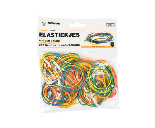 Elastiekjes 50gr - Kleurrijk, Sterk en Perfect voor Bundelen