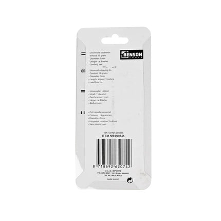 Soldeertin 15g ø1mm - Ideaal voor Elektronica Reparaties