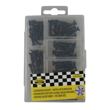 Gipsplaatschroeven 3.5mm x 25-55mm, zwart gefosfateerd, ideaal voor gipsplaten.