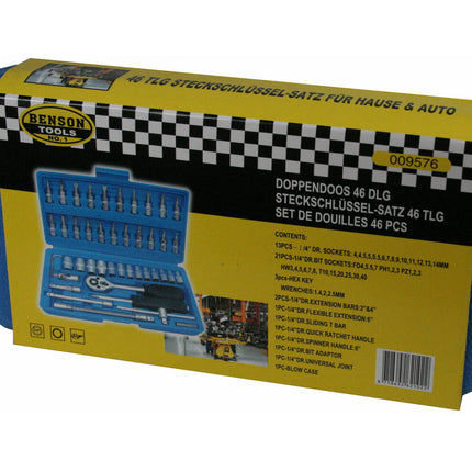 46-delige Doppendoos met Ratel, Verlengstukken en Torx Bits