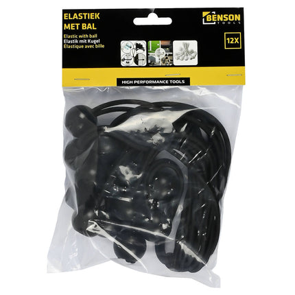 Elastiek met Bal 12-delig, 24 cm - Voor Tenten en Dekzeilen