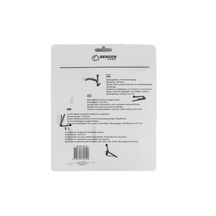 Ophanghaken 2 dlg Jumbo: Stalen haken 15x9,5/13cm voor ladders/fietsen.