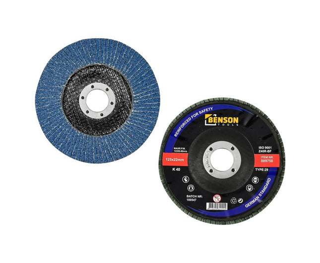 Lamellenschijf 125 mm K40 voor staal en hout, ideaal voor lasnaden.