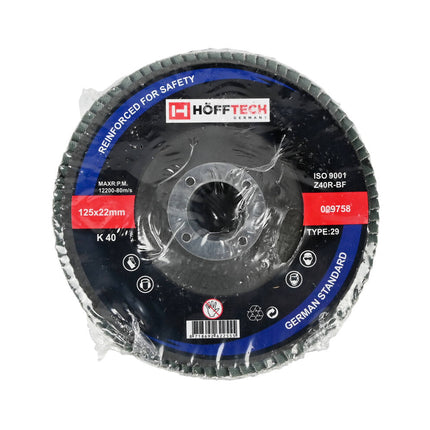 Lamellenschijf 125 mm K40 voor staal en hout, ideaal voor lasnaden.