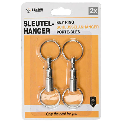 Sleutelhanger 2 dlg - Metalen Splitssysteem voor Eenvoudig Sleutelscheiding