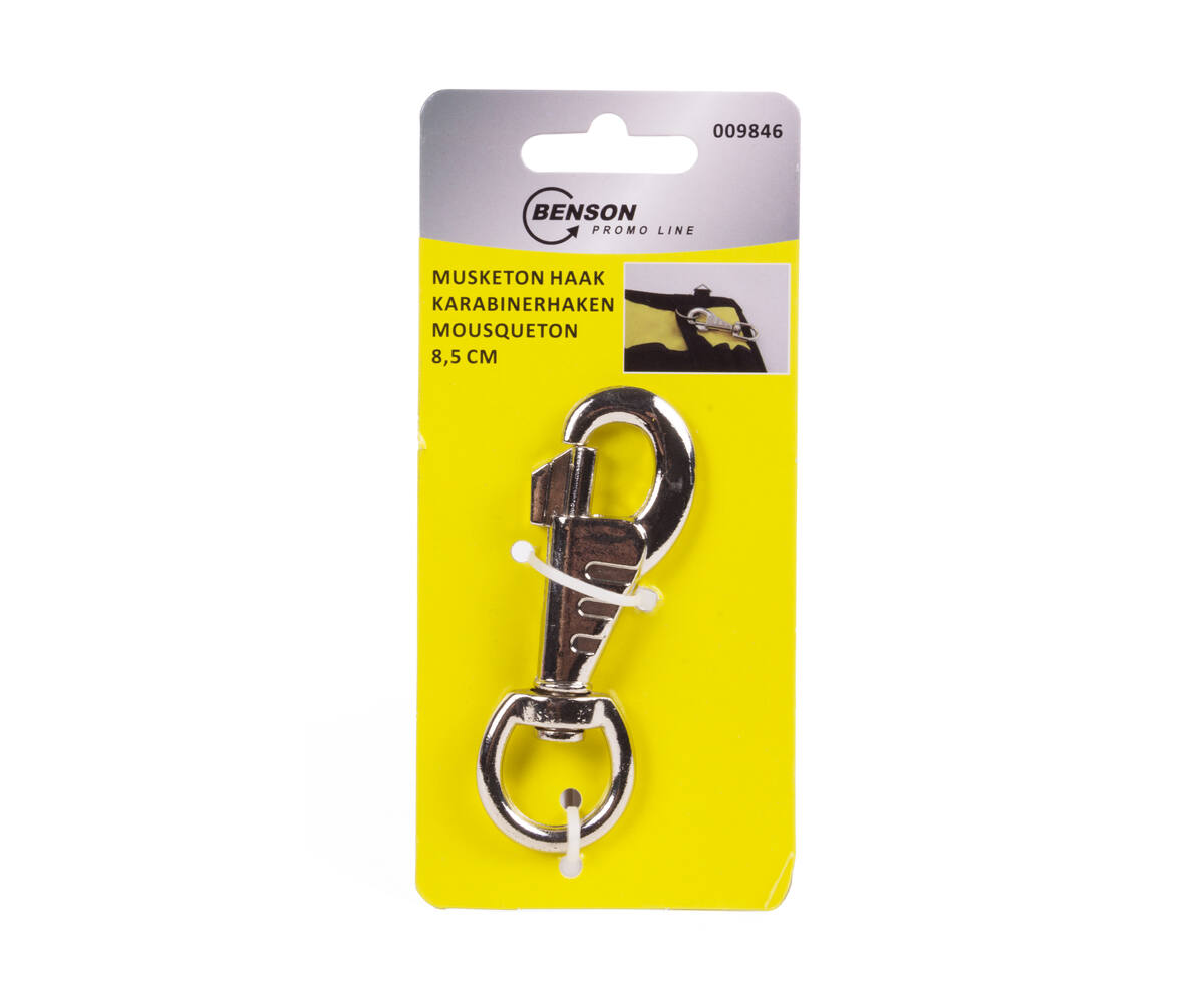 Musketon Haak 8.5 cm Zilver voor Sleutels en Kampeerspullen
