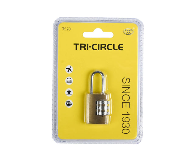 Tri-Circle Cijferslot 20mm: Compacte beveiliging voor koffers en kluisjes.