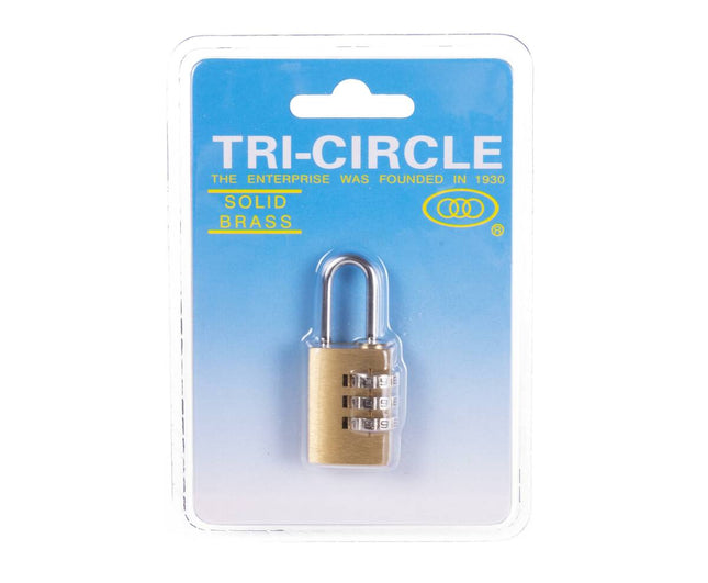 Tri-circle Cijferslot 25mm, 3-cijferige code, ideaal voor reizen.