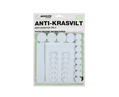 Antikrasvilt Set 80 dlg Wit - Beschermt vloeren, geluiddempend