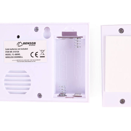 Draadloze Deurbel, 16 Melodieën, 30m Bereik, Compact en Eenvoudig te Installeren