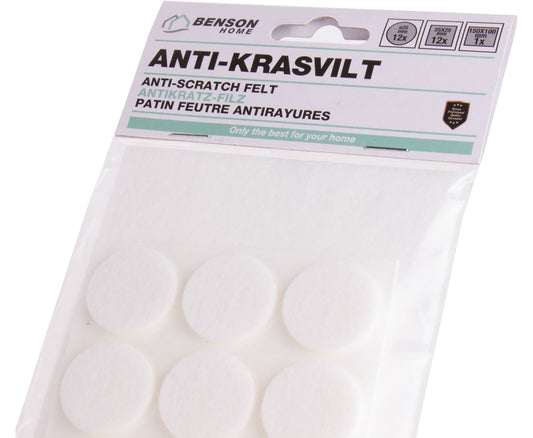 Antikrasvilt Set 25dlg Wit - Bescherm Vloer, Zelfklevend, Meubelvilt