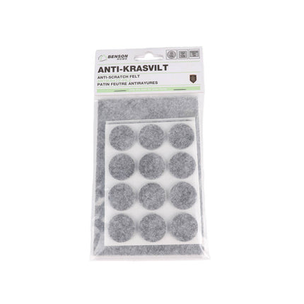 Grijze 25-dlg Antikrasvilt Set: Bescherm Vloeren, Zelfklevend